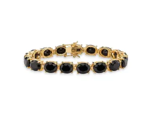 Natural Black Spinel 925 Sterling Silver Tennis Bracelet Jewelry