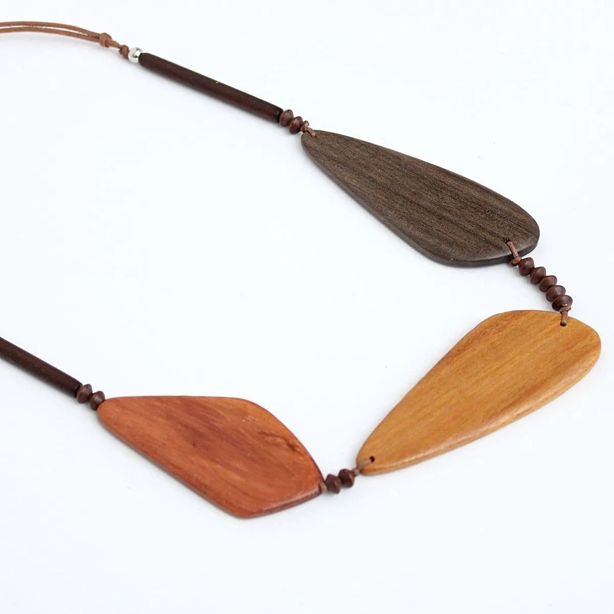Natural Wood Gabriella Necklace
