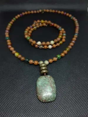 NB #173  Chakra Beautiful Necklace 18 inch and Bracelet