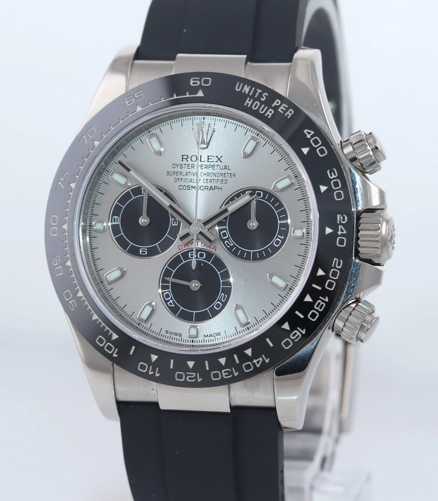 NEW 2020 Rolex Daytona Cosmograph 116519LN 18K White Gold Ceramic Silver Watch