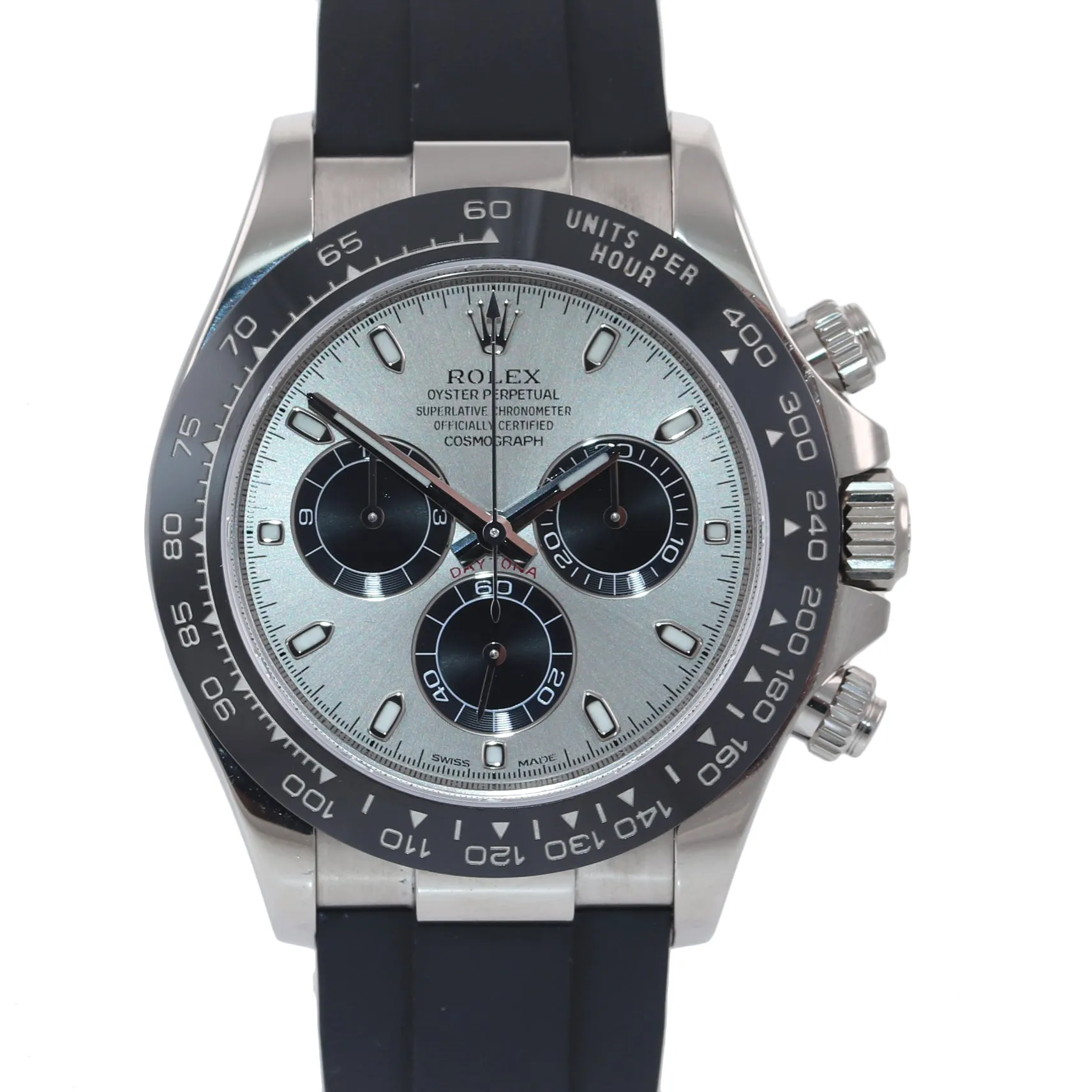 NEW 2020 Rolex Daytona Cosmograph 116519LN 18K White Gold Ceramic Silver Watch