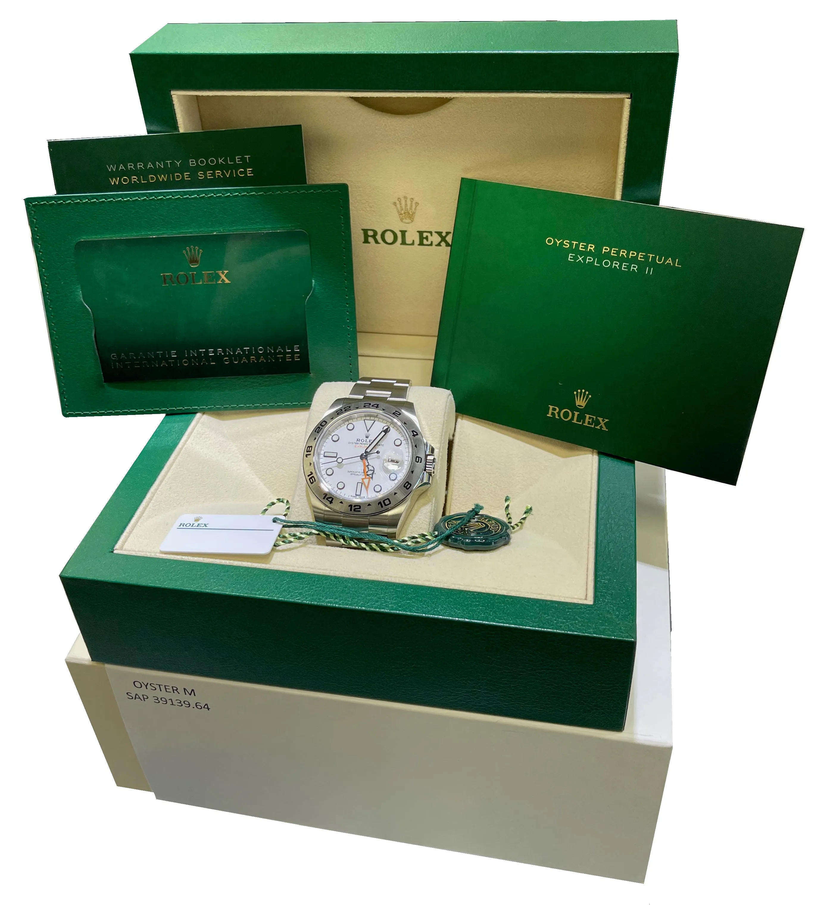 NEW 2021 Rolex Explorer II 42mm White Orange Steel GMT Date Watch 216570