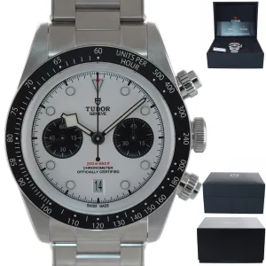 NEW APRIL 2021 Tudor Black Bay Chrono Panda Steel 41mm White Date Watch 79360