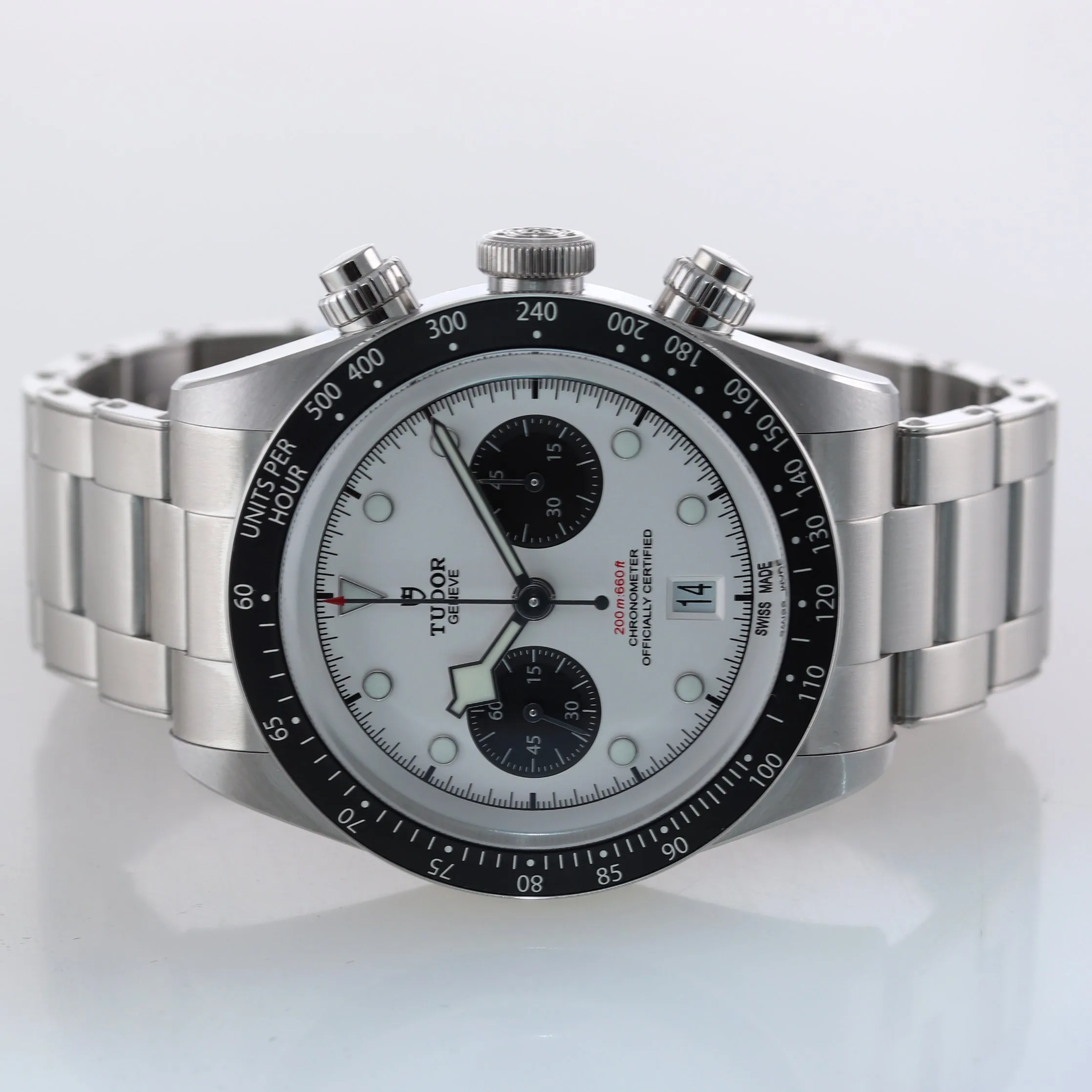 NEW APRIL 2021 Tudor Black Bay Chrono Panda Steel 41mm White Date Watch 79360