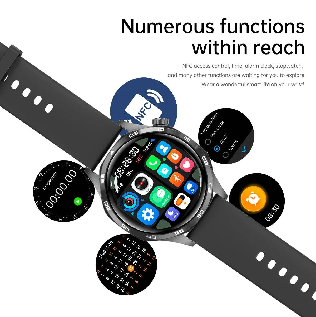 New GPS Smart Watch Men For Huawei Watch GT5 Pro 360*360 HD Screen Bluetooth Call NFC IP68 Waterproof Heart rate Smartwatch