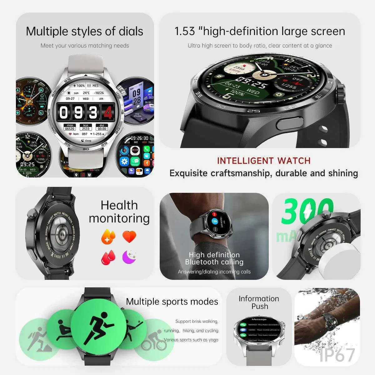 New GPS Smart Watch Men For Huawei Watch GT5 Pro 360*360 HD Screen Bluetooth Call NFC IP68 Waterproof Heart rate Smartwatch
