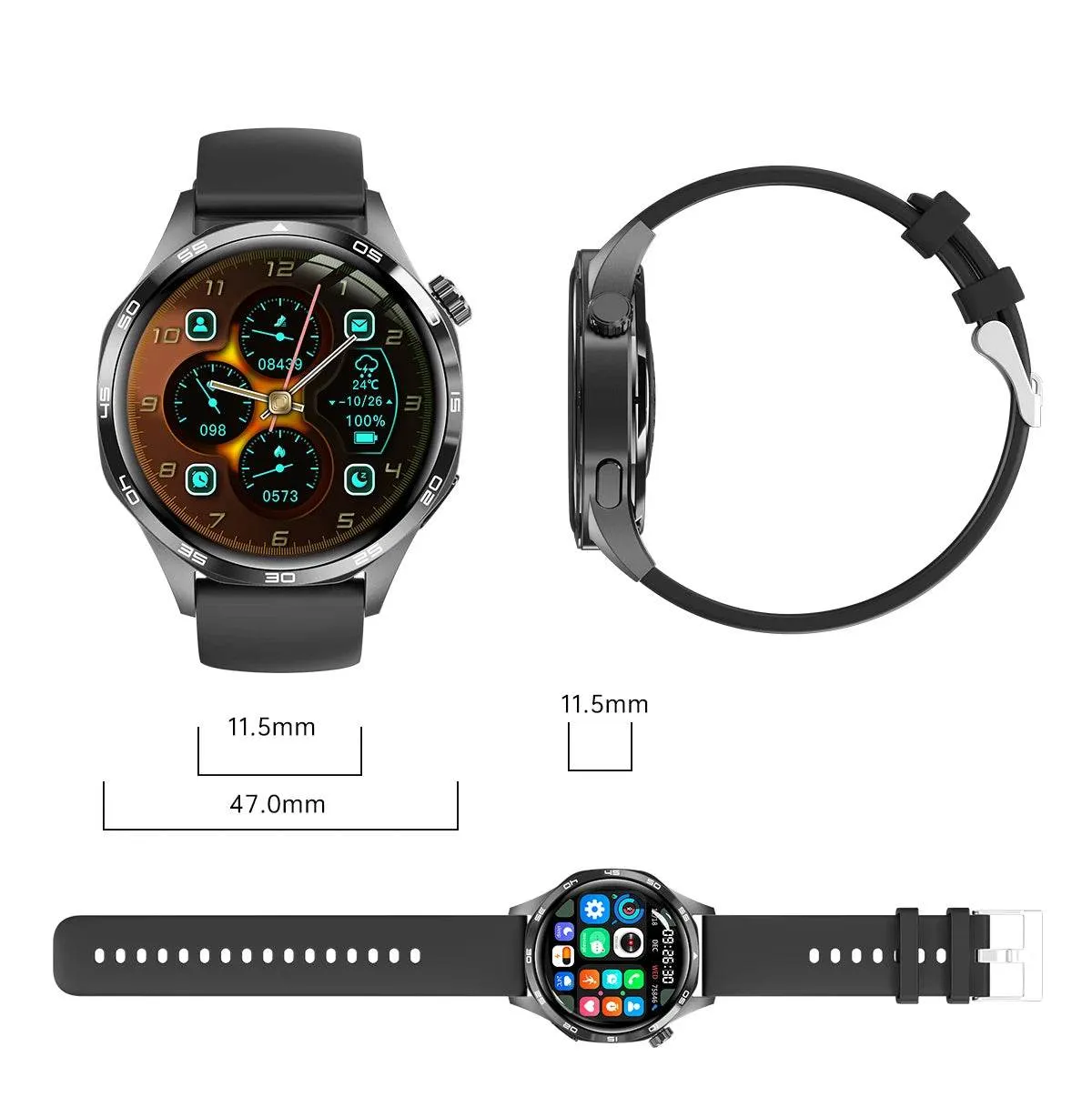 New GPS Smart Watch Men For Huawei Watch GT5 Pro 360*360 HD Screen Bluetooth Call NFC IP68 Waterproof Heart rate Smartwatch