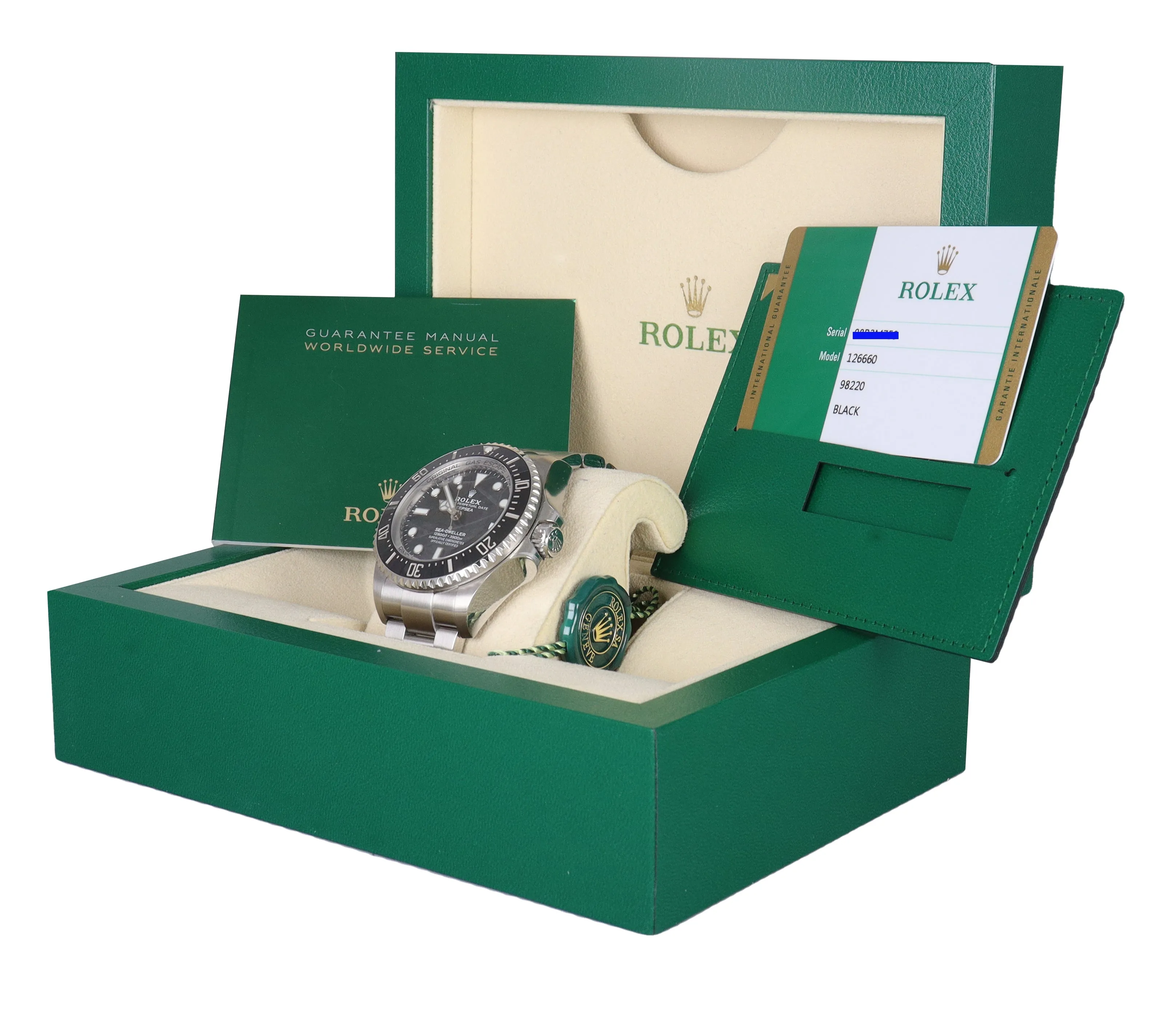 NEW NOS 2019 Rolex Sea-Dweller Deepsea 126660 Stainless Steel 44mm Black Watch