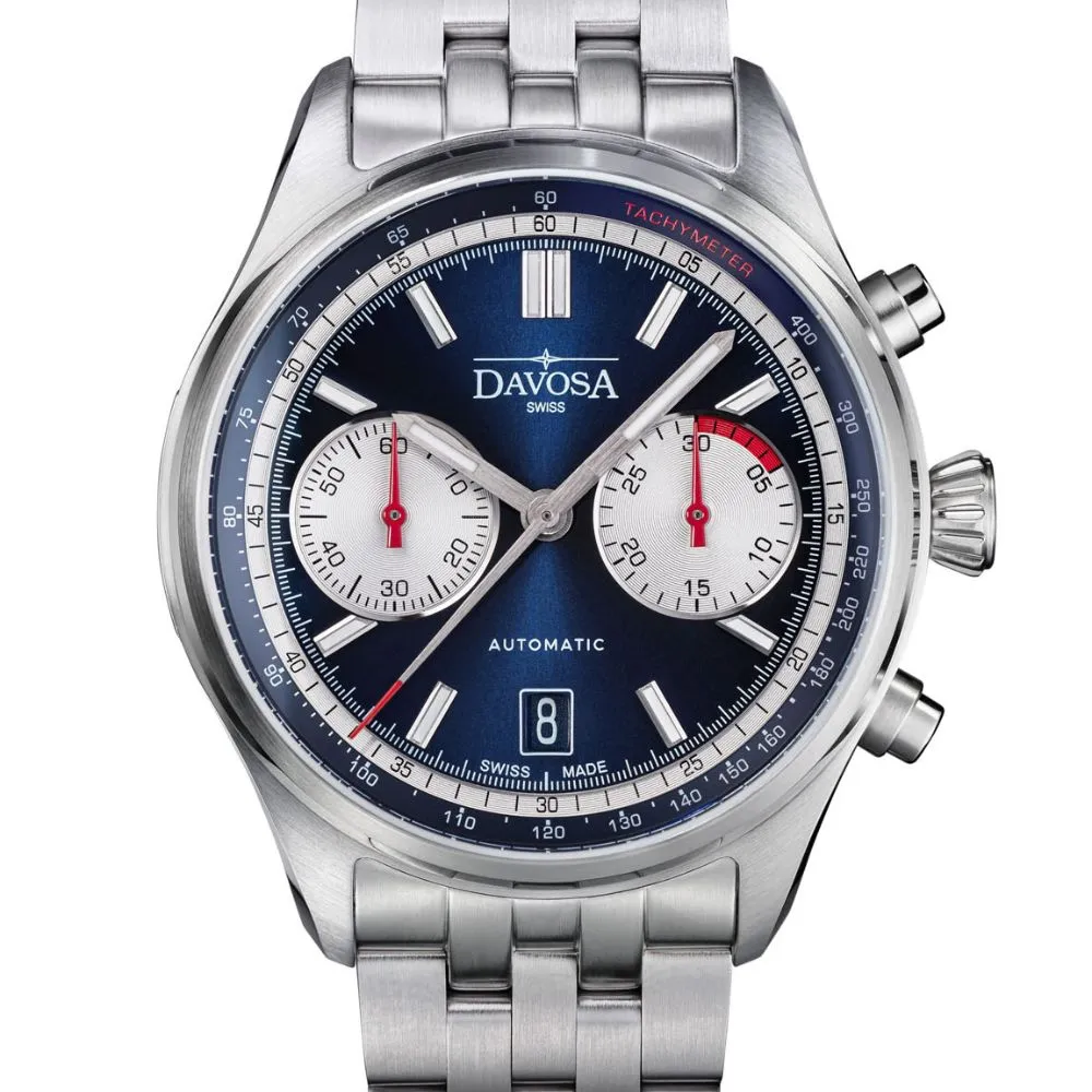 Newton Automatic Chronograph Blue Pilot Rally Watch 16153640 Limited Edition