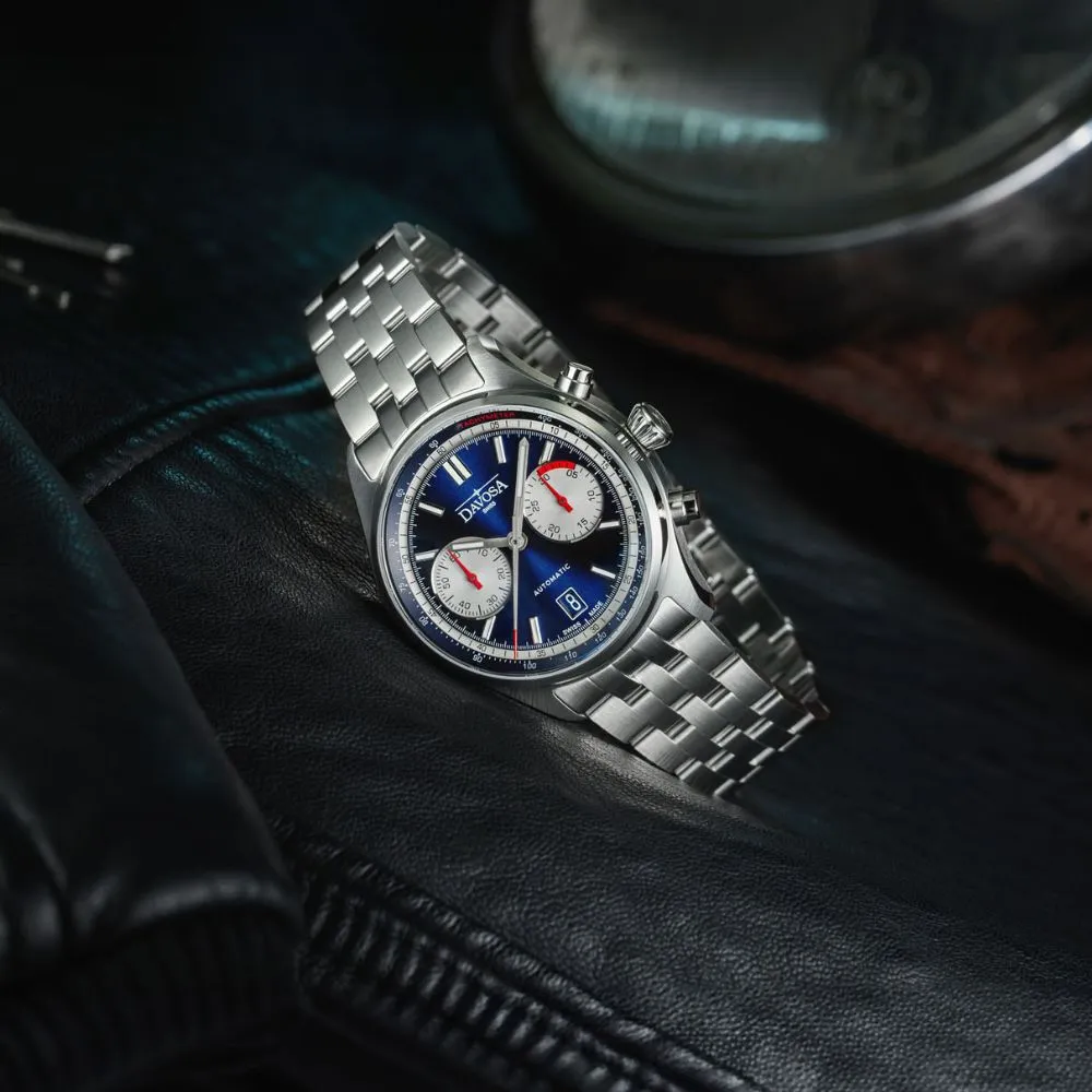 Newton Automatic Chronograph Blue Pilot Rally Watch 16153640 Limited Edition