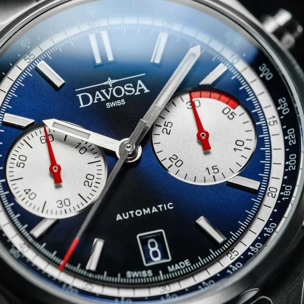 Newton Automatic Chronograph Blue Pilot Rally Watch 16153640 Limited Edition