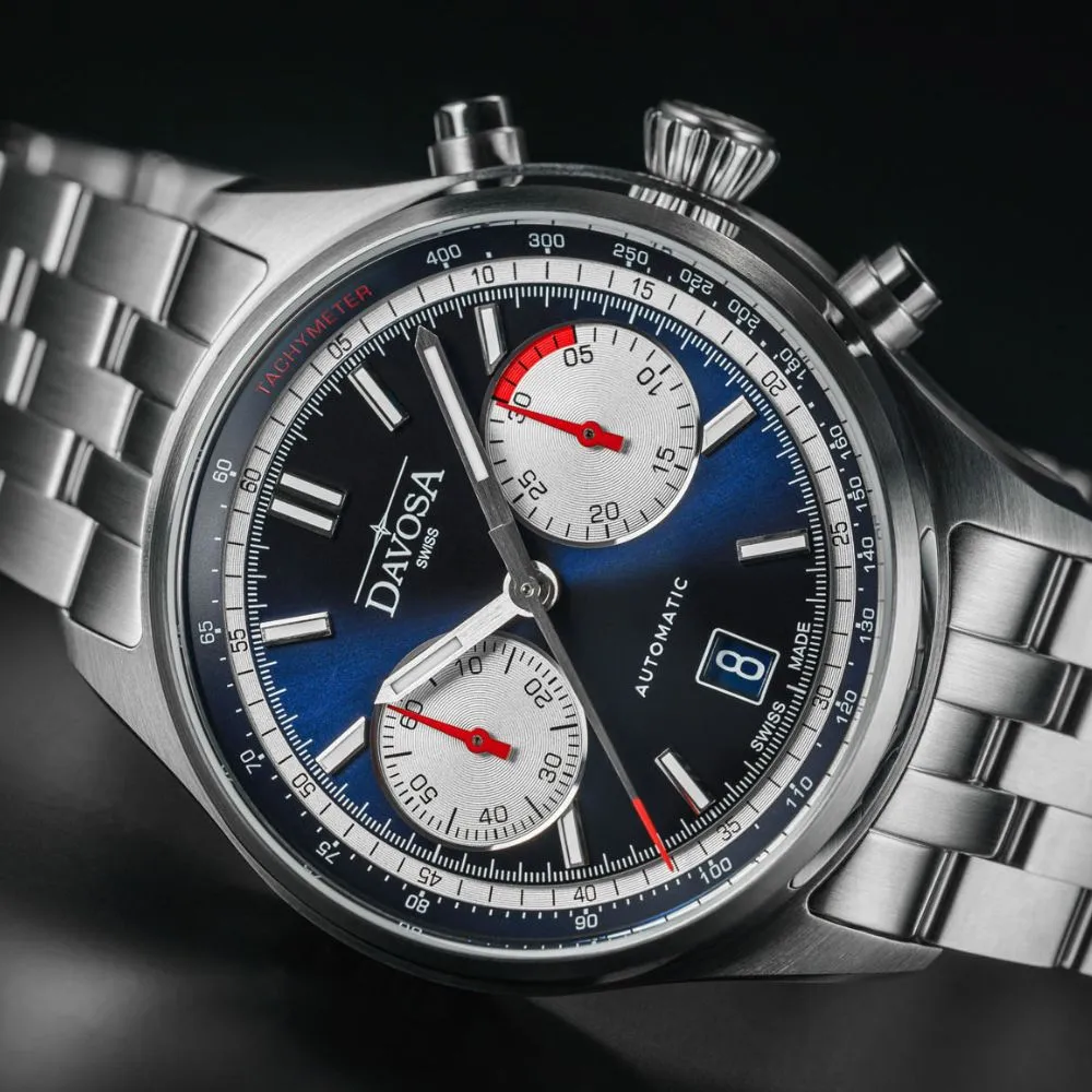 Newton Automatic Chronograph Blue Pilot Rally Watch 16153640 Limited Edition