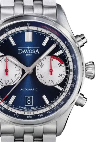 Newton Automatic Chronograph Blue Pilot Rally Watch 16153640 Limited Edition