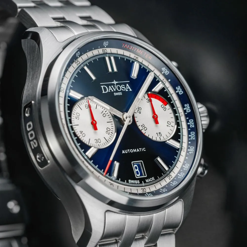 Newton Automatic Chronograph Blue Pilot Rally Watch 16153640 Limited Edition
