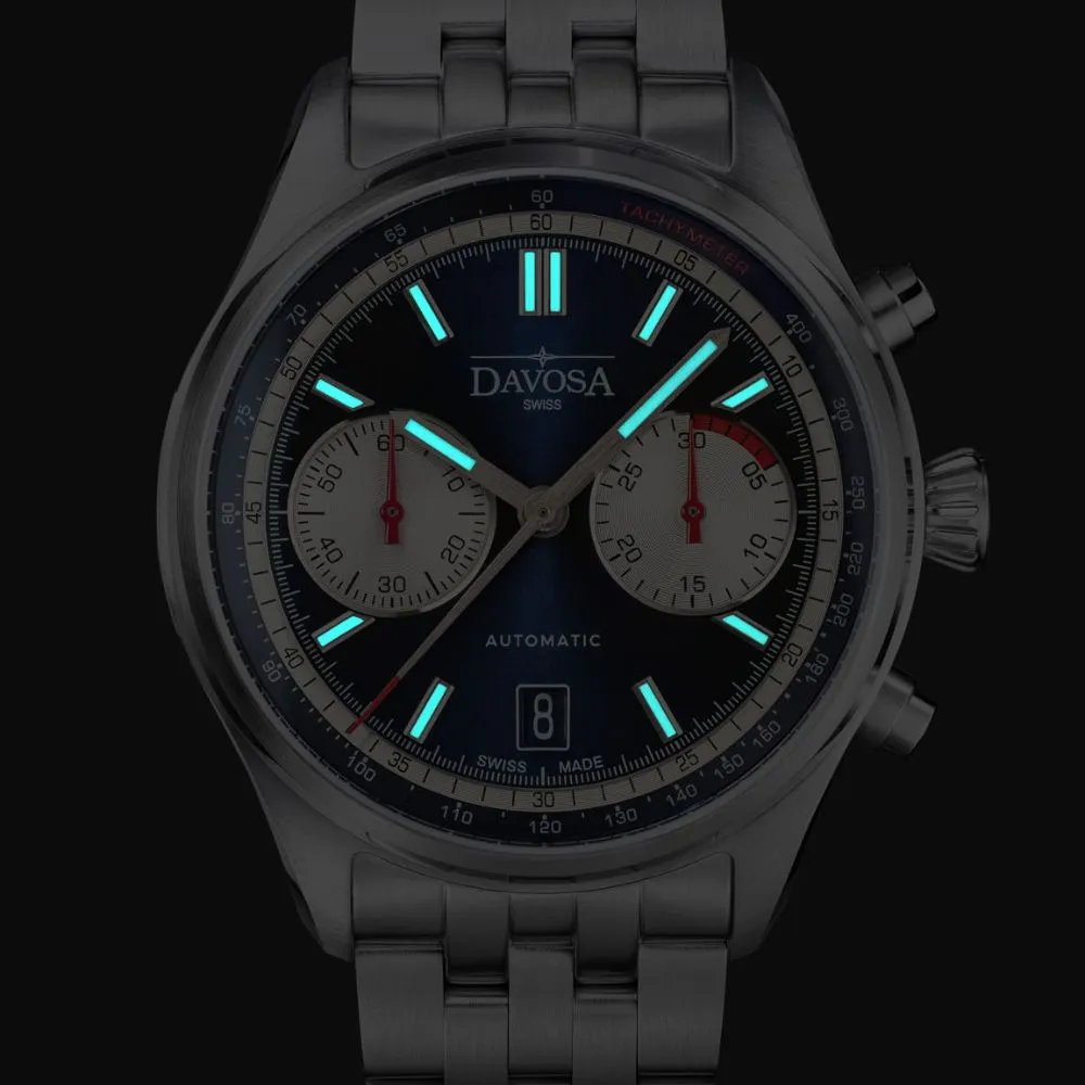 Newton Automatic Chronograph Blue Pilot Rally Watch 16153640 Limited Edition