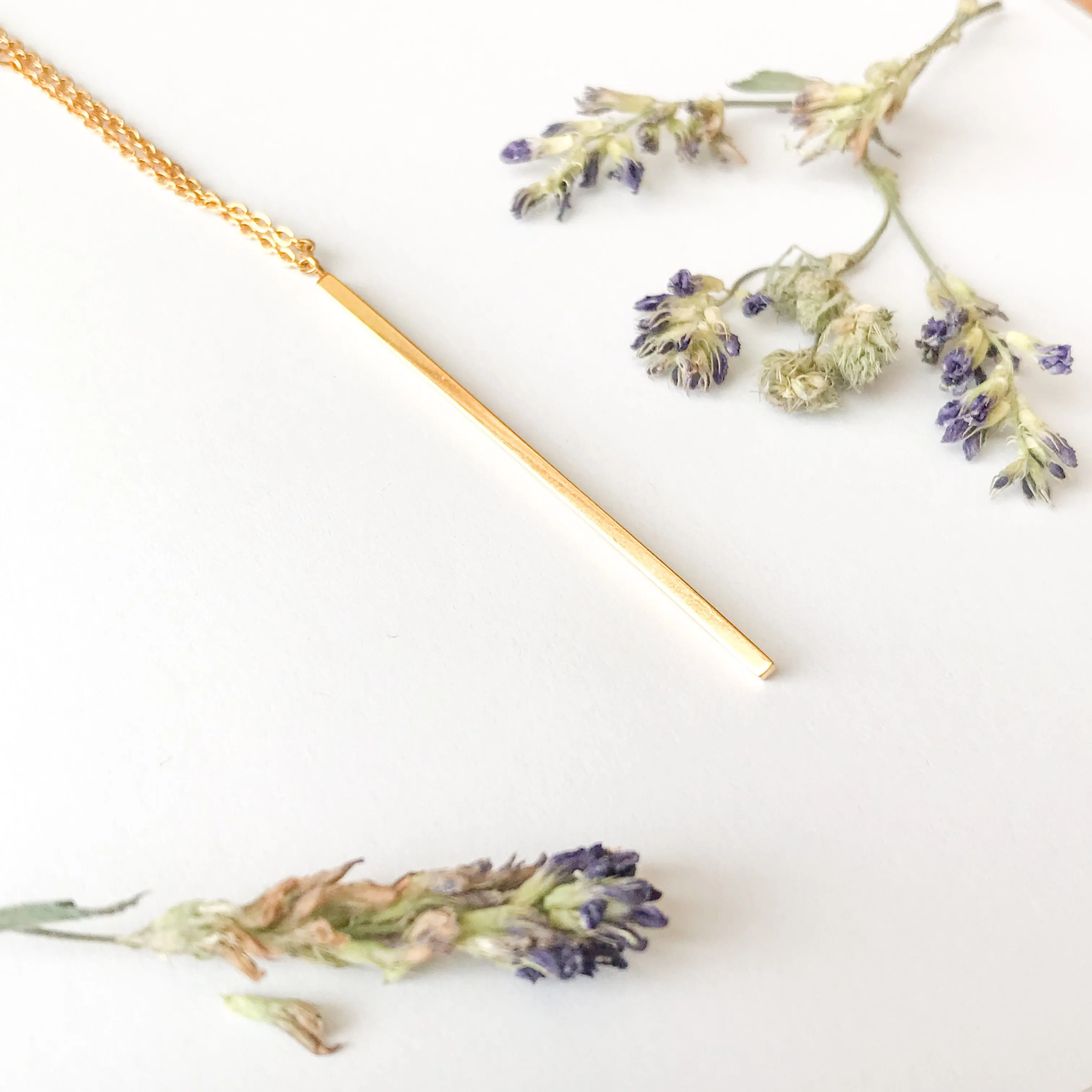 Nina Long Bar Necklace