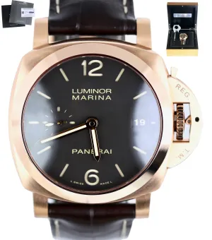 NOV 2019 Panerai Luminor Marina 1950 42mm PAM00393 18K Rose Gold Tobacco PAM 393