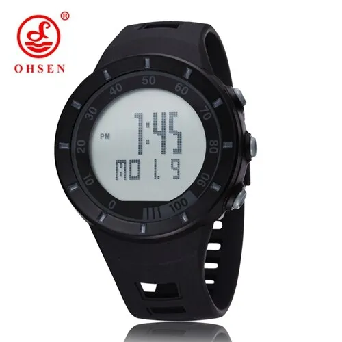 OHSEN Digital LED outdoor Sports Watches men women Stopwatch 50M Waterproof Red fashion silicone watch clocks relogio masculino