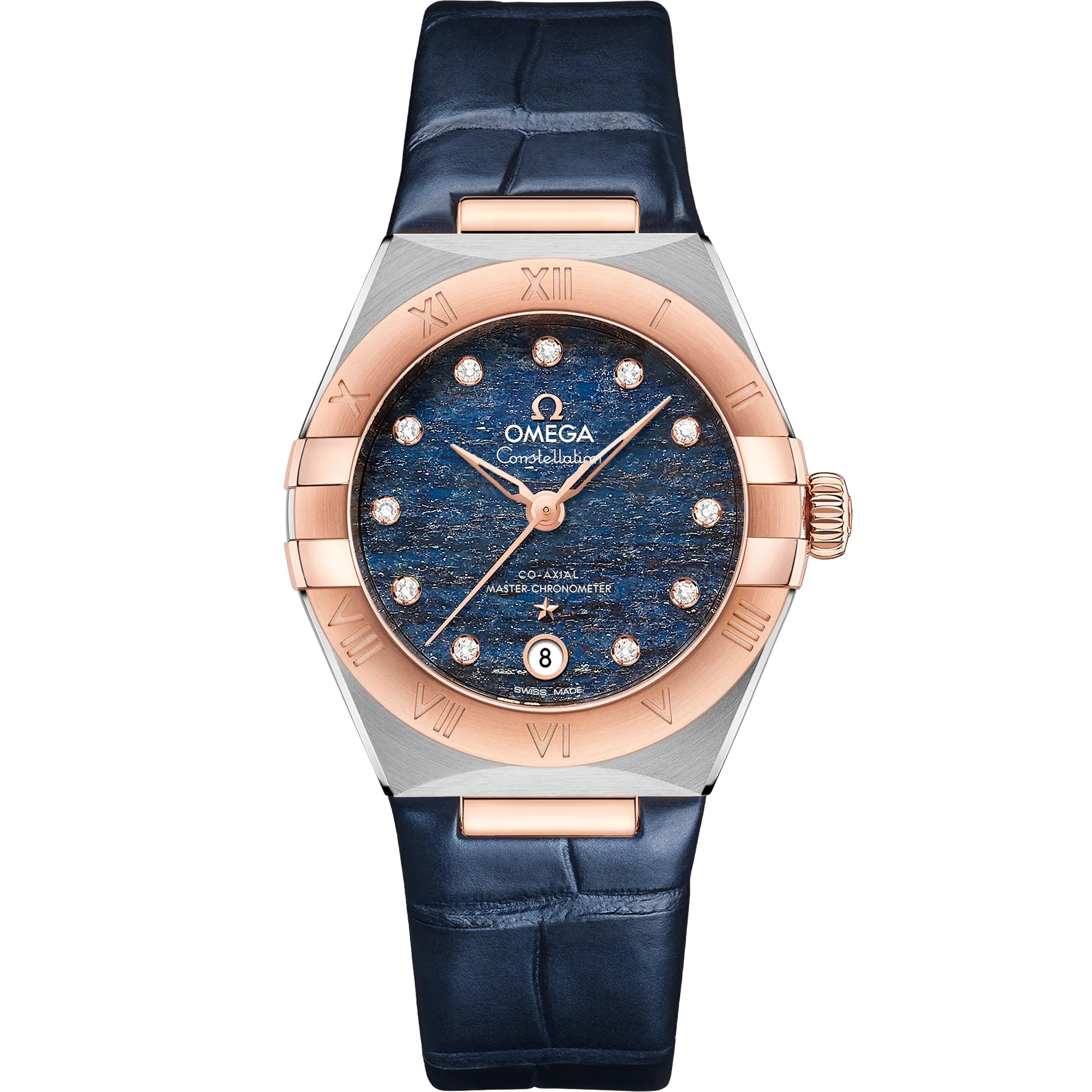 Omega Constellation 29 mm, steel - Sedna™ gold on leather strap