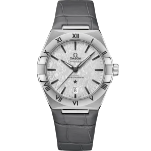 Omega Constellation 39 mm, steel on leather strap