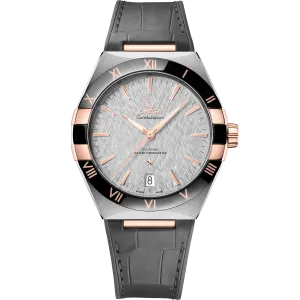 Omega Constellation 41 mm, steel - Sedna™ gold on leather strap