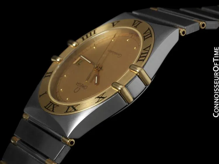 Omega Constellation Mens Watch, Quartz, Date, 35mm - Brushed Stainless Steel & 18K Gold