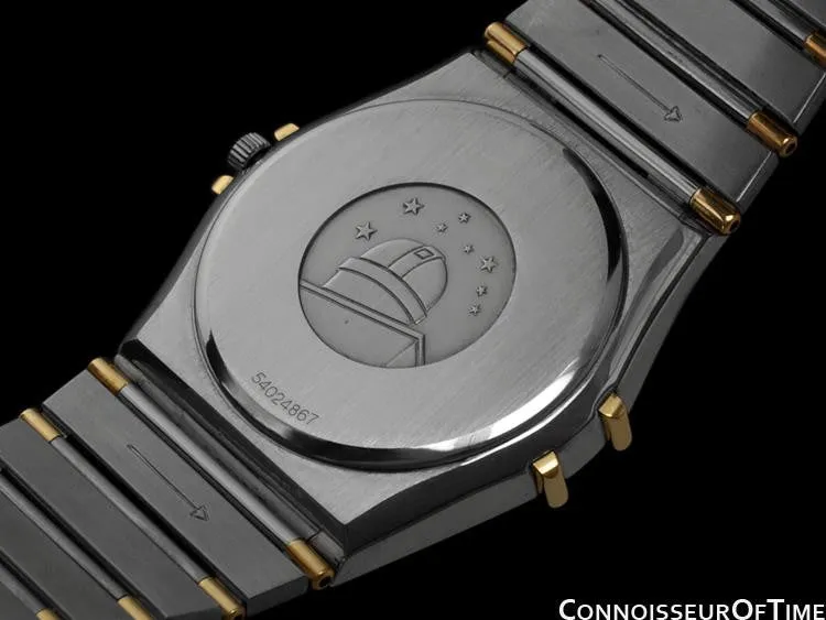 Omega Constellation Mens Watch, Quartz, Date, 35mm - Brushed Stainless Steel & 18K Gold