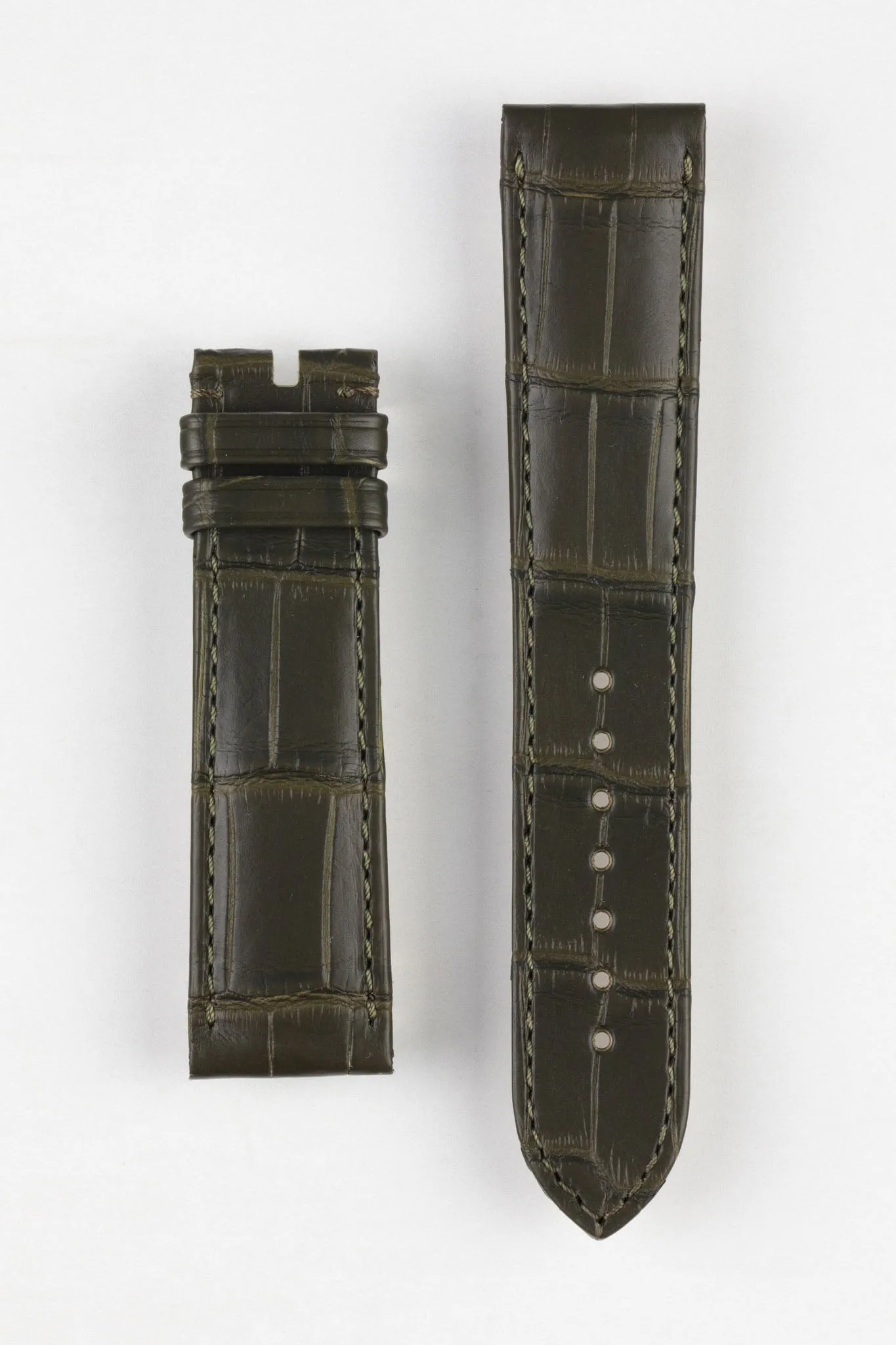 OMEGA CUZ010275 Speedmaster 20mm Genuine Alligator Watch Strap - DARK KHAKI