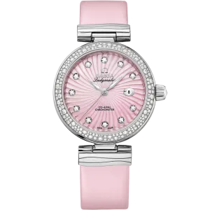 Omega De Ville Ladymatic 34 mm, steel on leather strap