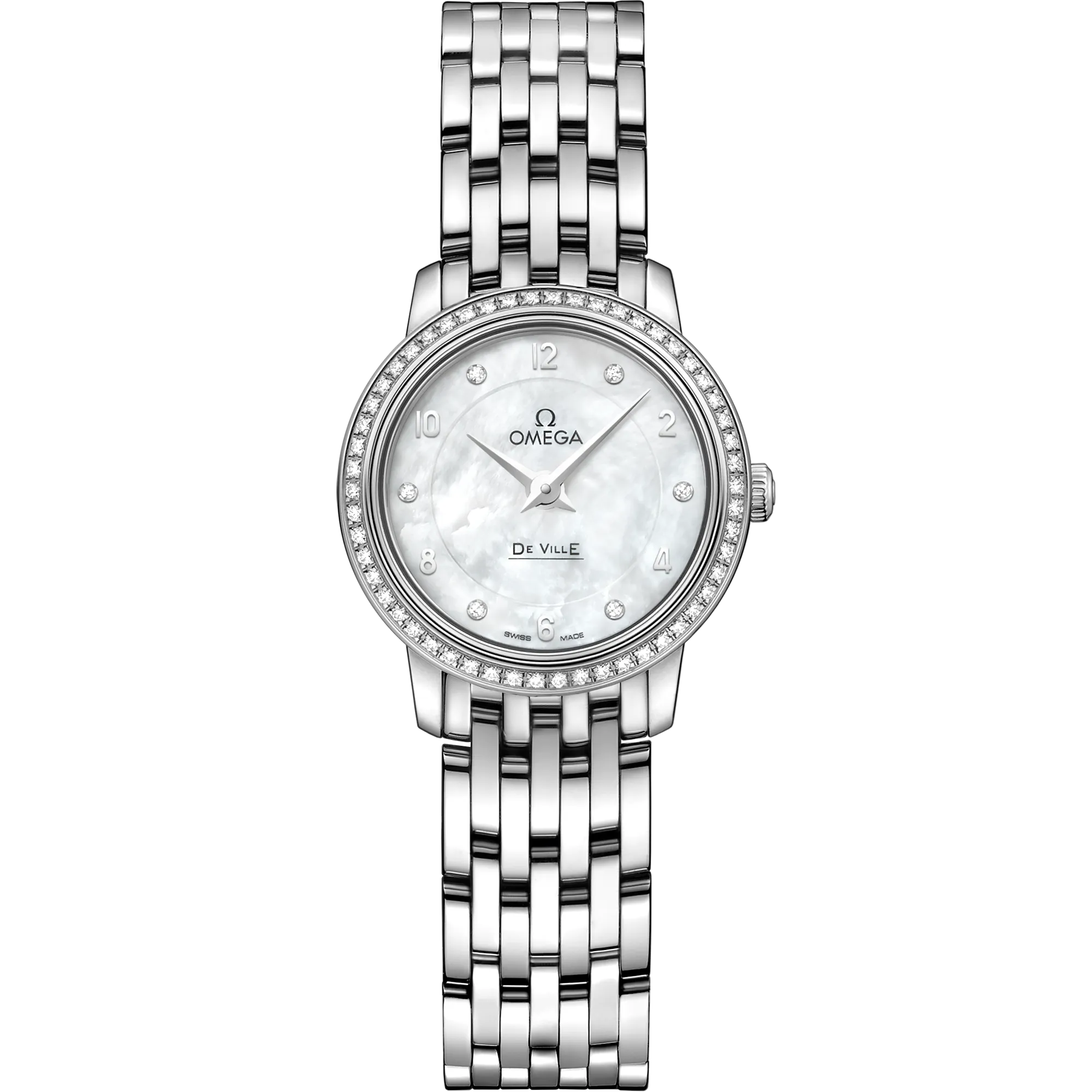 Omega De Ville Prestige 24.4 mm, white gold on white gold