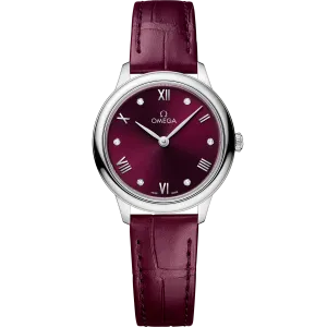 Omega De Ville Prestige 27.5 mm, steel on leather strap