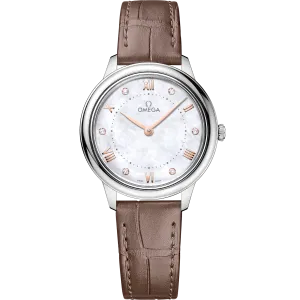 Omega De Ville Prestige 30 mm, steel on leather strap