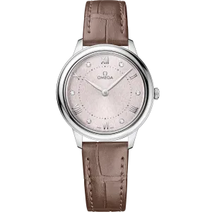 Omega De Ville Prestige 30 mm, steel on leather strap