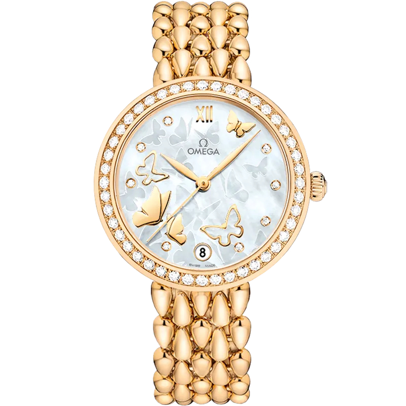Omega De Ville Prestige 32.7 mm, yellow gold on yellow gold