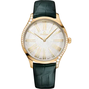 Omega De Ville Trésor 39 mm, Moonshine™ gold on leather strap