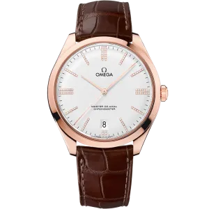 Omega De Ville Trésor 40 mm, Sedna™ gold on leather strap