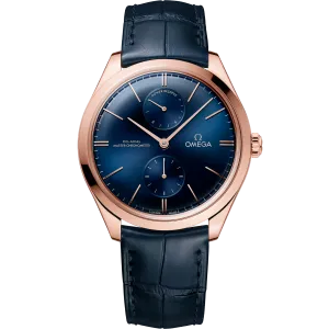 Omega De Ville Trésor 40 mm, Sedna™ gold on leather strap