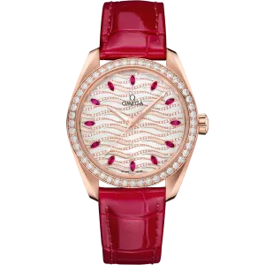 Omega Seamaster Aqua Terra 150M 38 mm, Sedna™ gold on leather strap