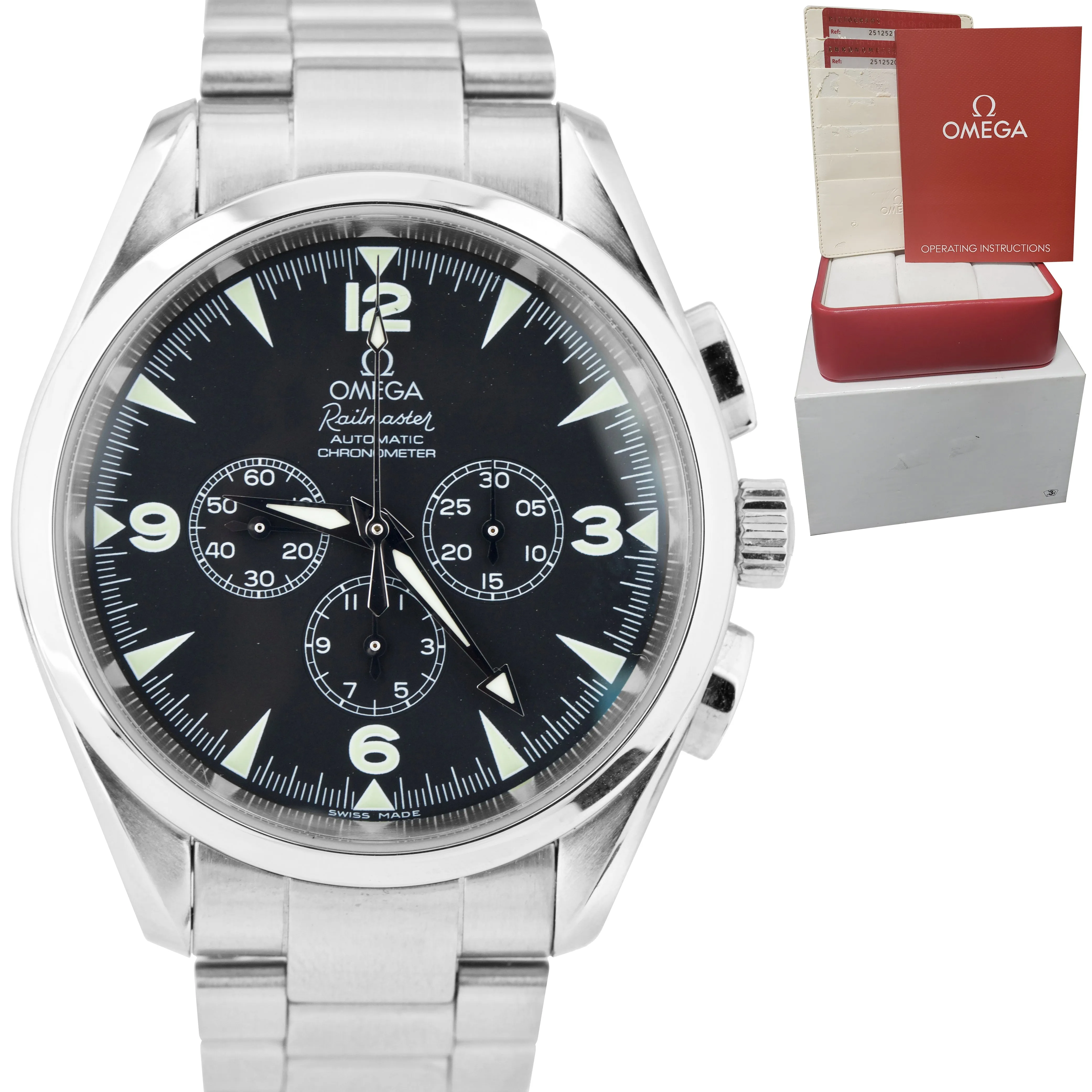 Omega Seamaster Chronograph Railmaster Automatic 42mm Stainless Watch 2512.52.00