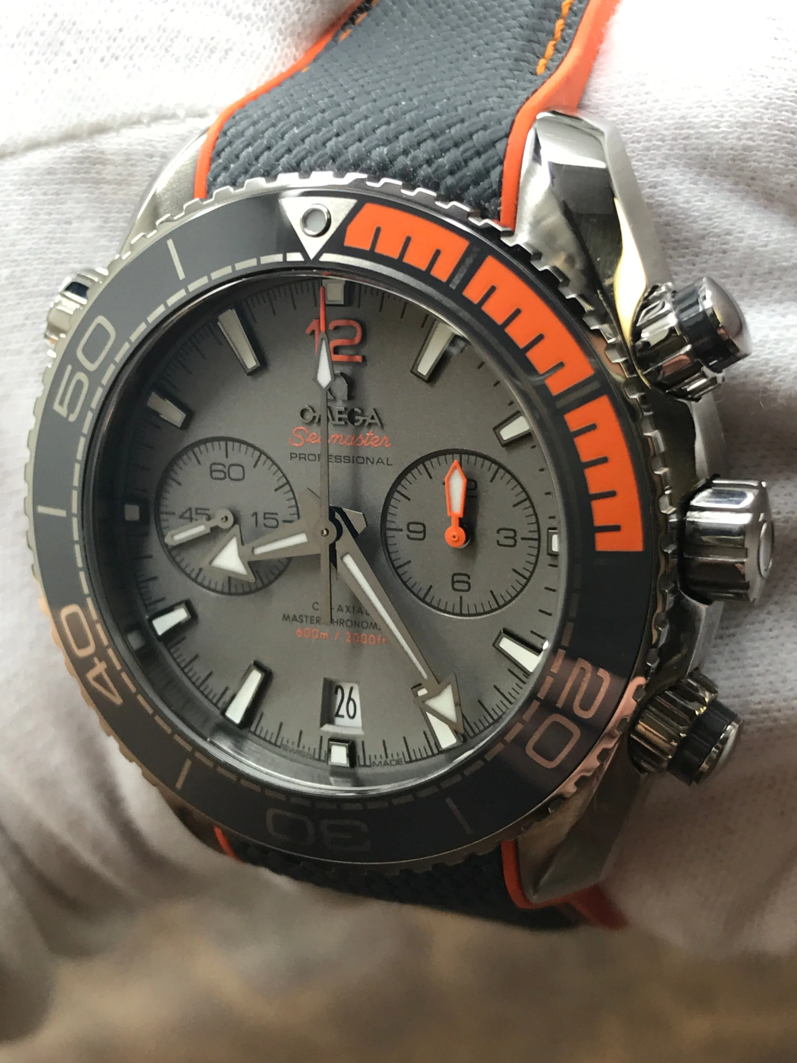 Omega Seamaster Planet Ocean Chronograph 215.92.46.51.99.001 Grey Dial Automatic Men's Watch