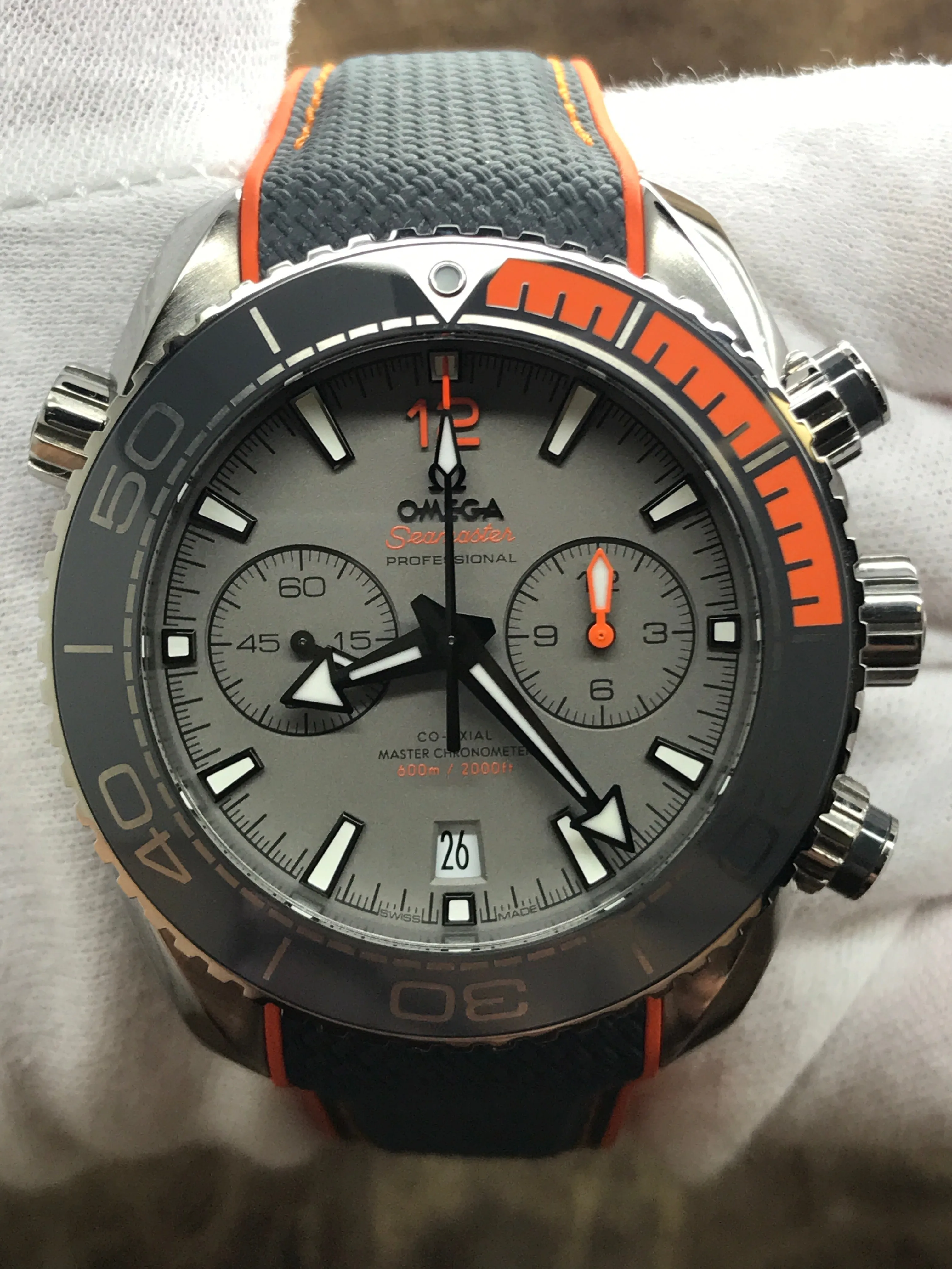 Omega Seamaster Planet Ocean Chronograph 215.92.46.51.99.001 Grey Dial Automatic Men's Watch