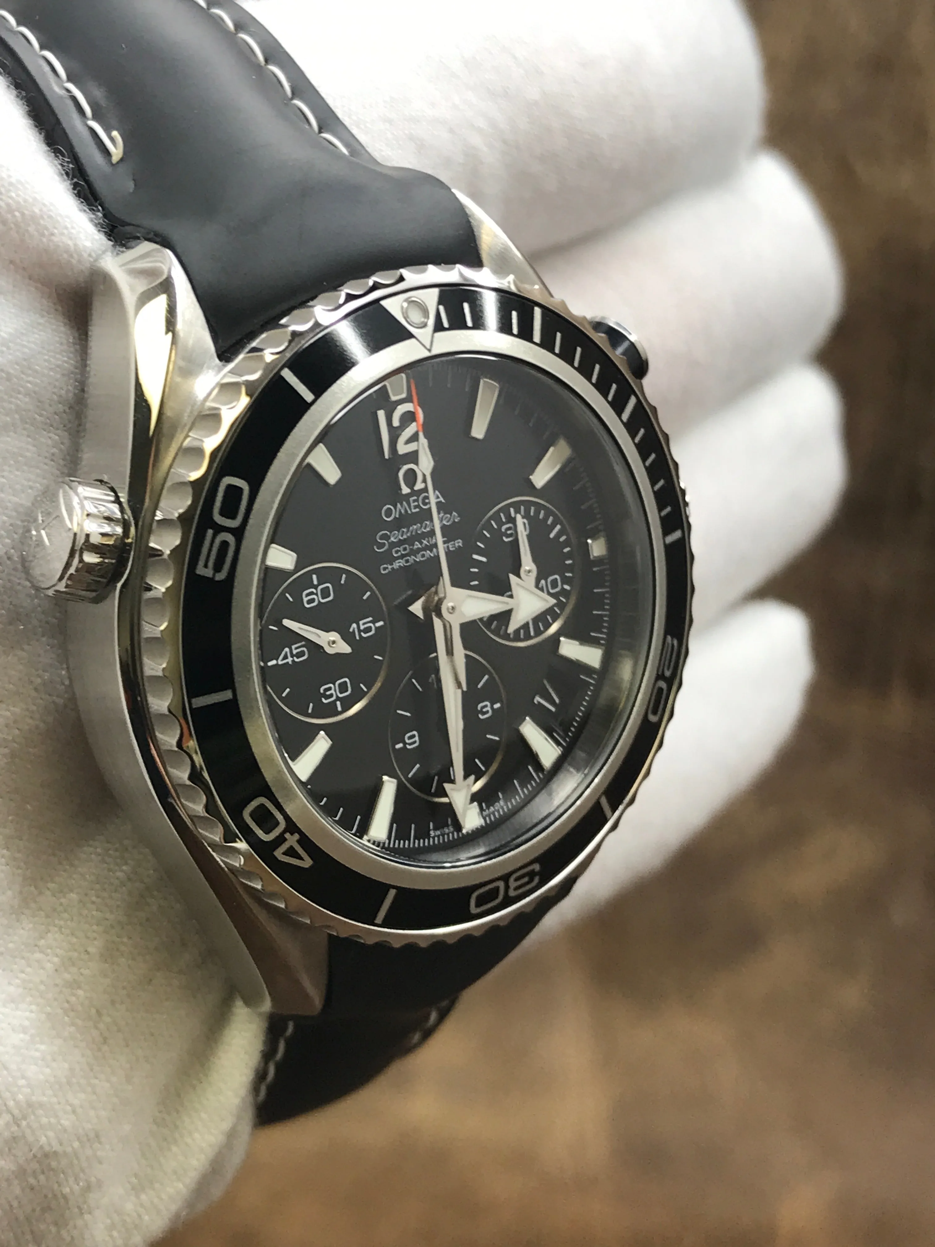 Omega Seamaster Planet Ocean Chronograph 222.32.38.50.01.001 Black Dial Automatic Men's Watch