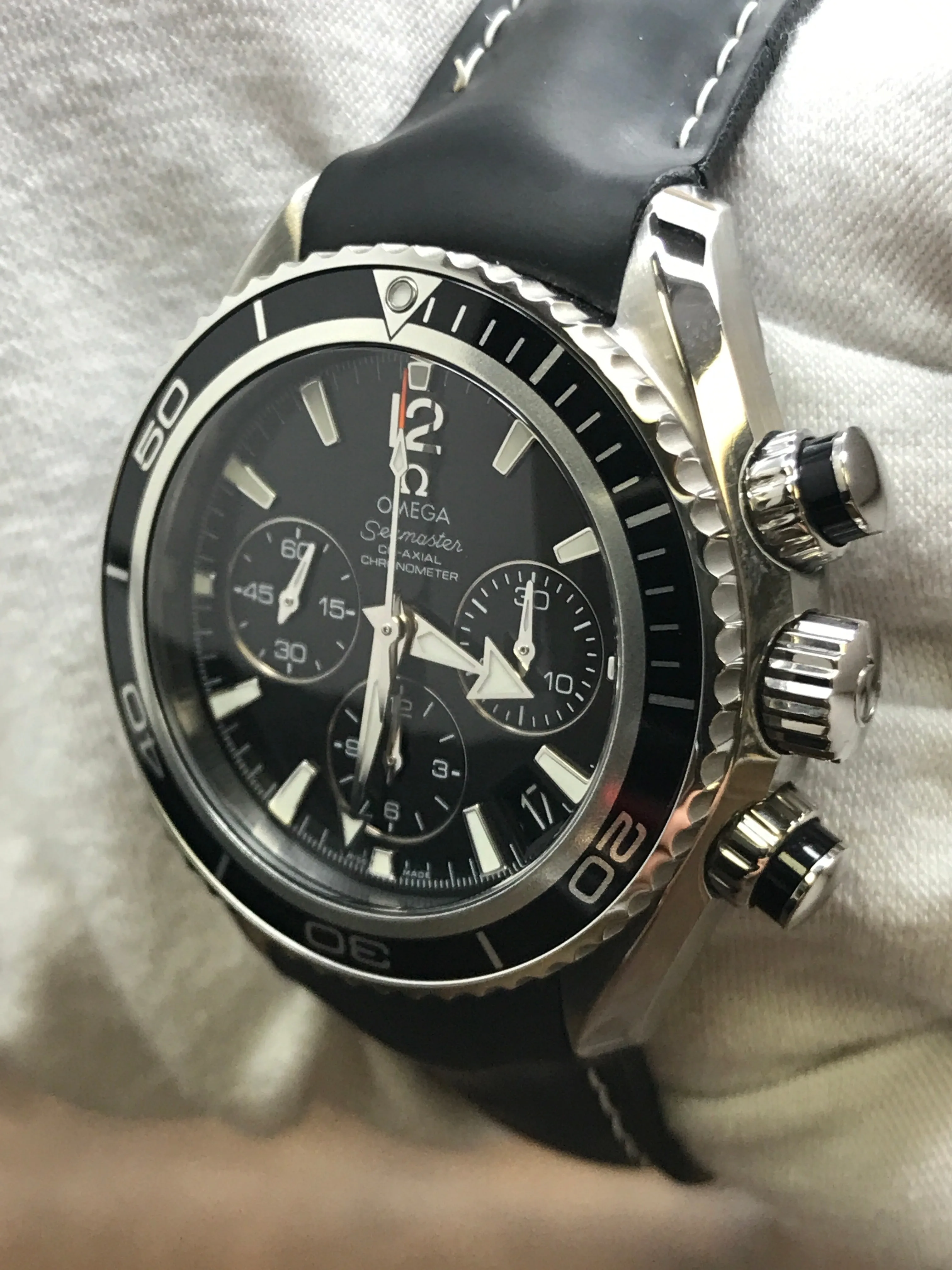 Omega Seamaster Planet Ocean Chronograph 222.32.38.50.01.001 Black Dial Automatic Men's Watch