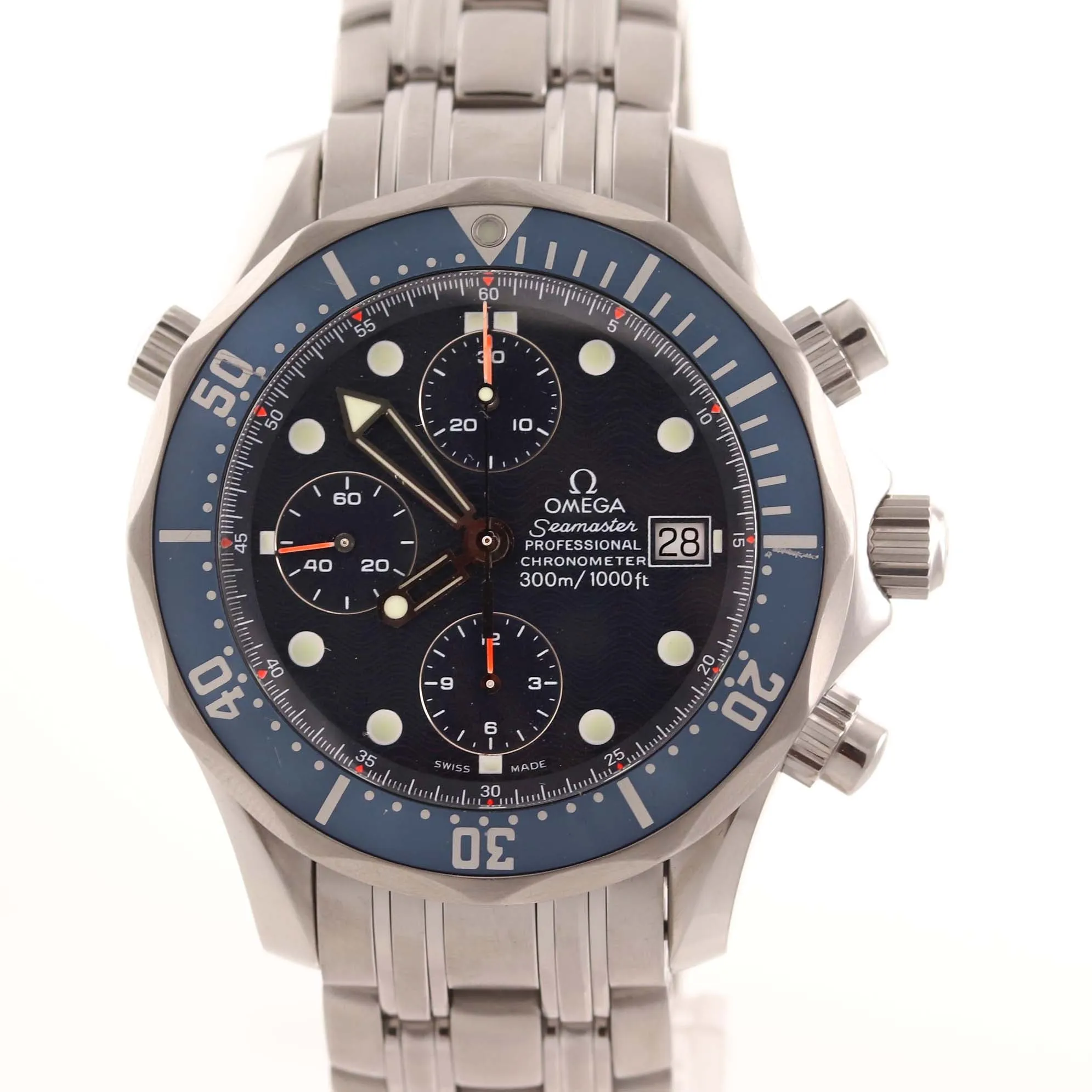 Omega Seamaster Pro Chronograph 300M 2599.80 Blue Wave Automatic 41.5mm Watch