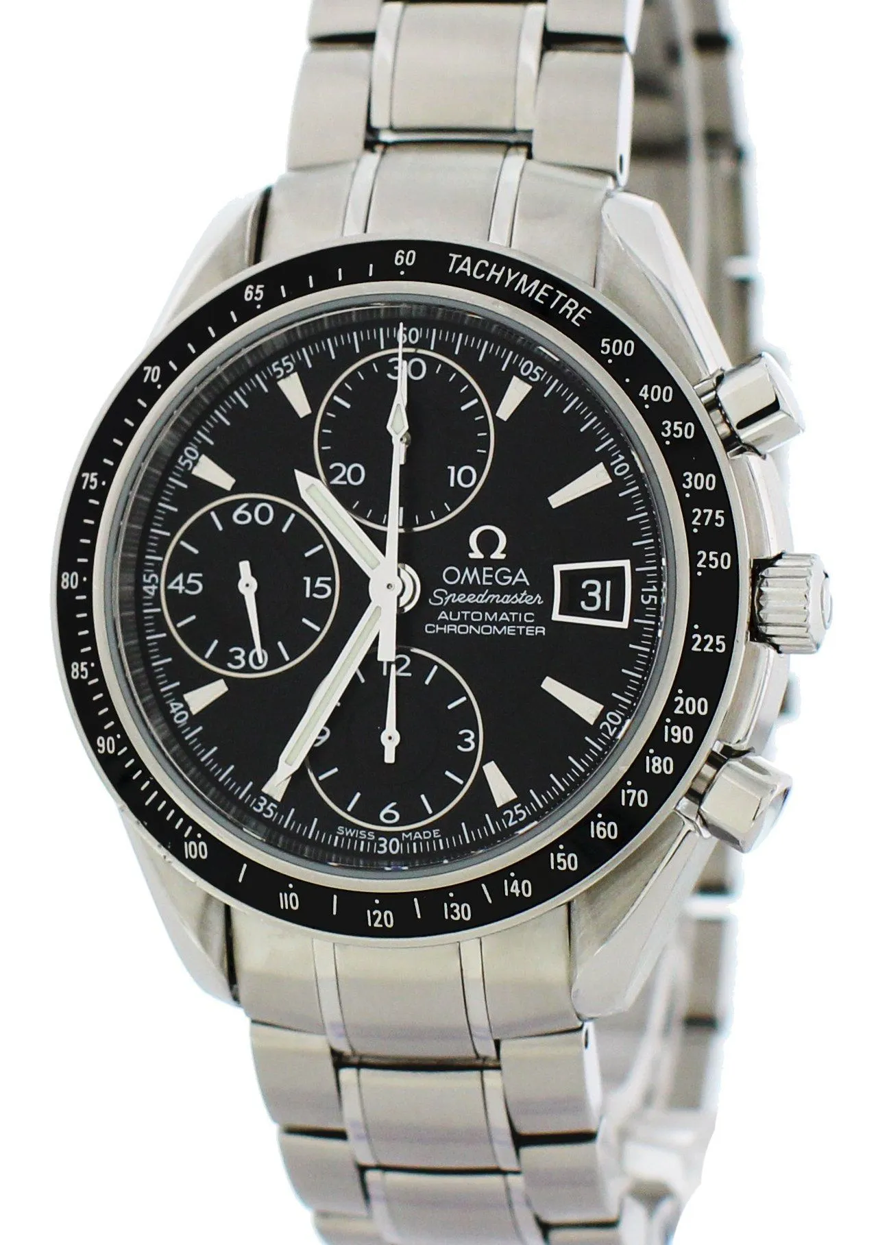 Omega Speedmaster Chronometer Date 3210.52.00 Mens Watch With Papers