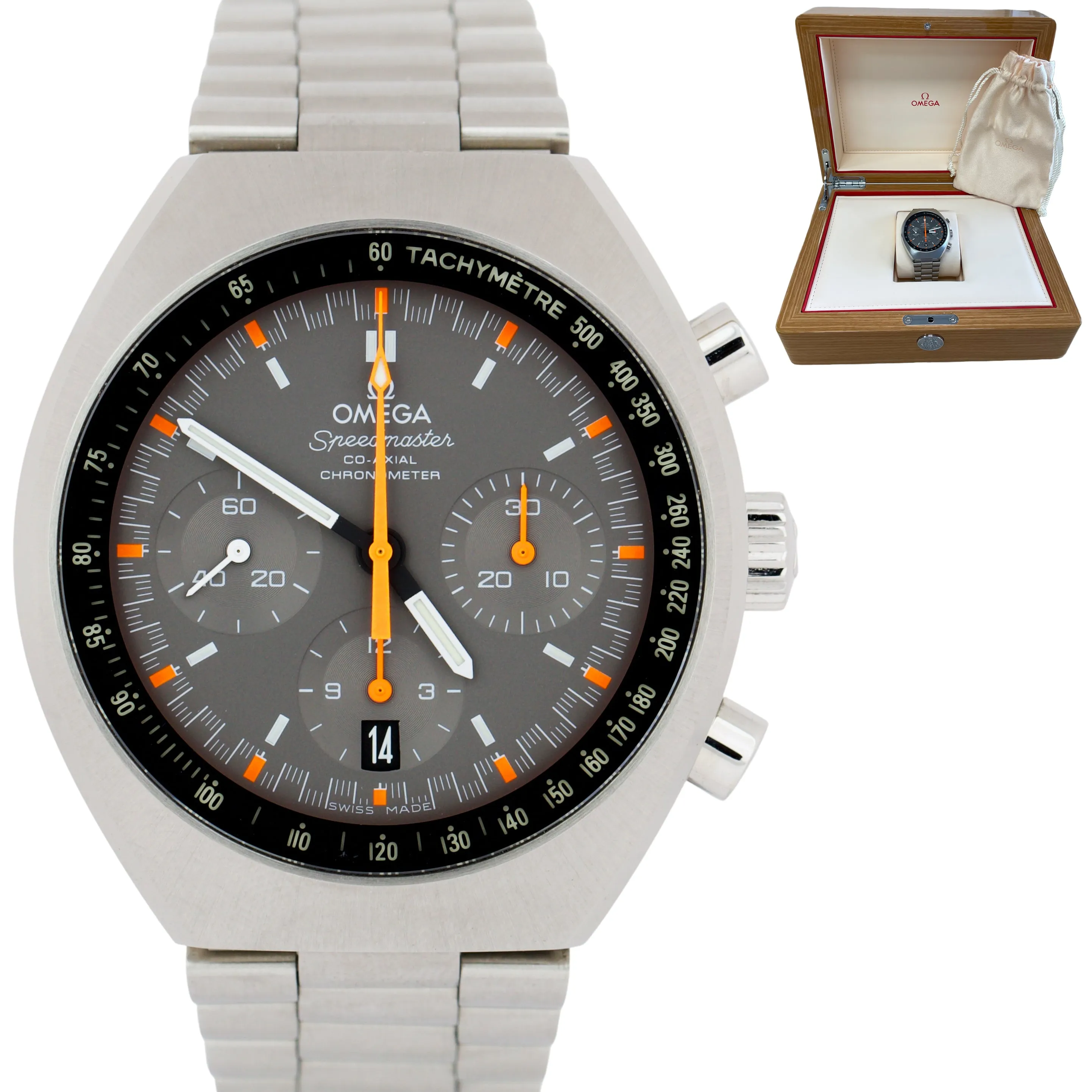 Omega Speedmaster Mark II Orange Chronograph 327.10.43.50.06.001 Steel Watch