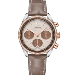 Omega Speedmaster Speedmaster 38 38 mm, steel - Sedna™ gold on leather strap