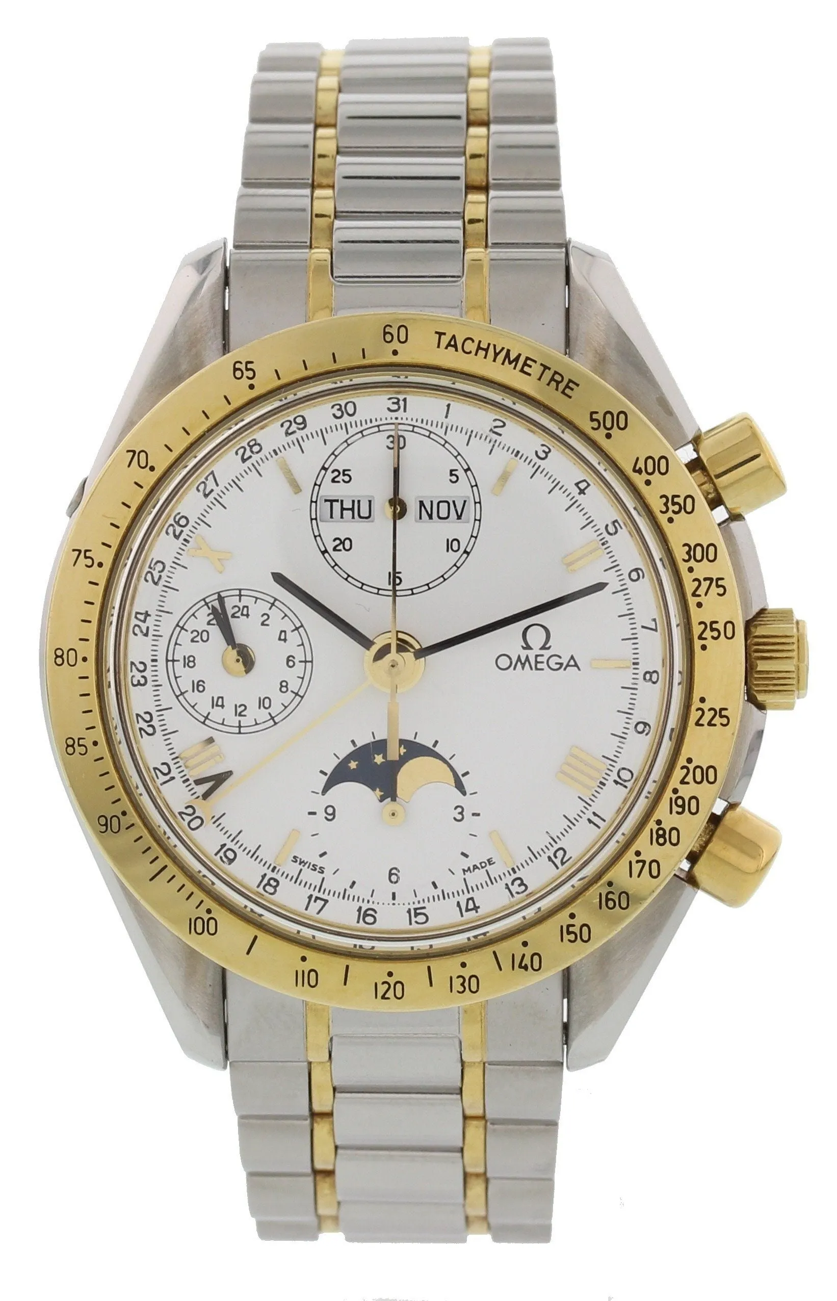 Omega Speedmaster Triple Date Moonphase 175.0034 18k YG / SS