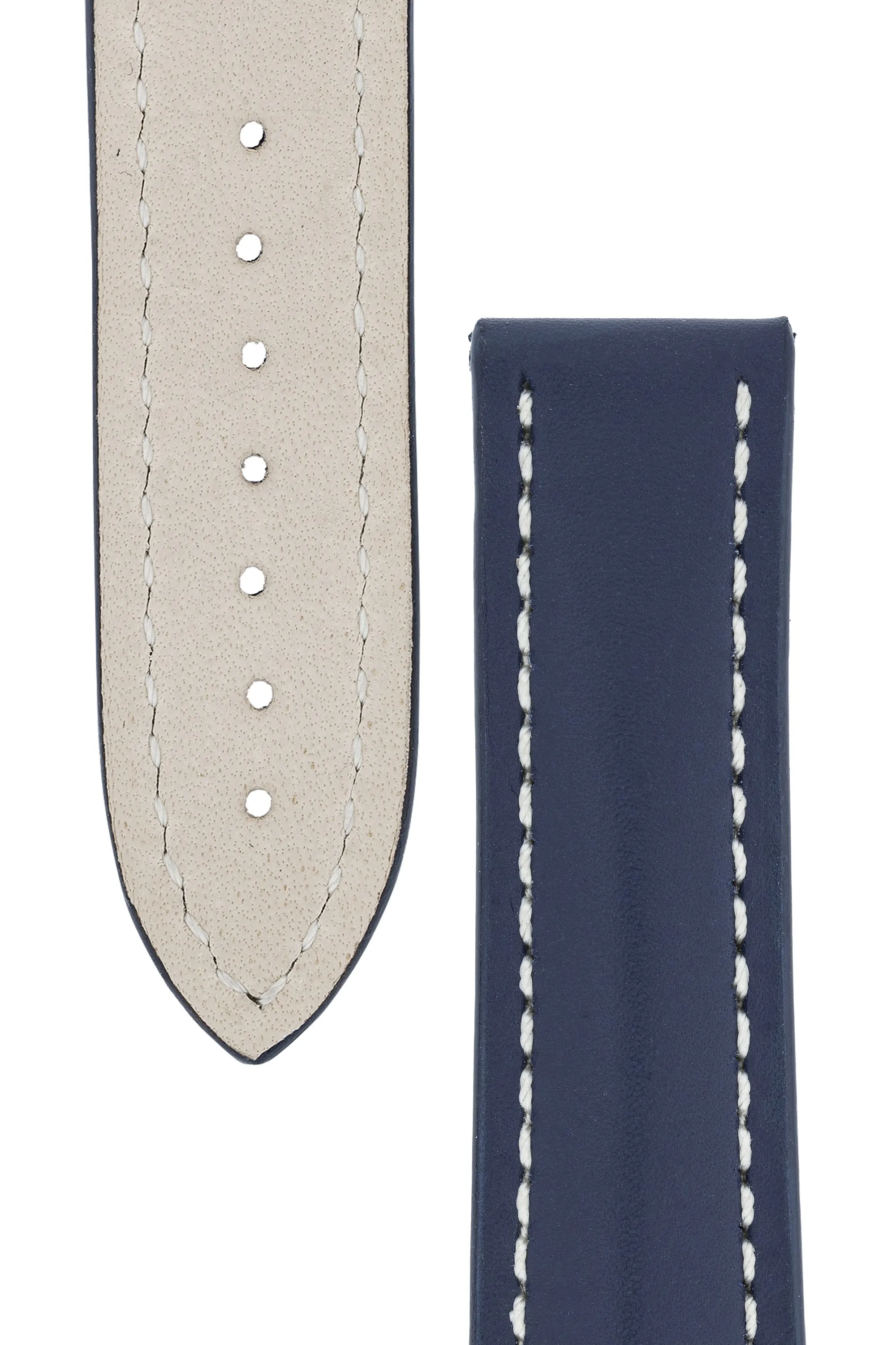 Omega-Style Calf Deployment Watch Strap in BLUE