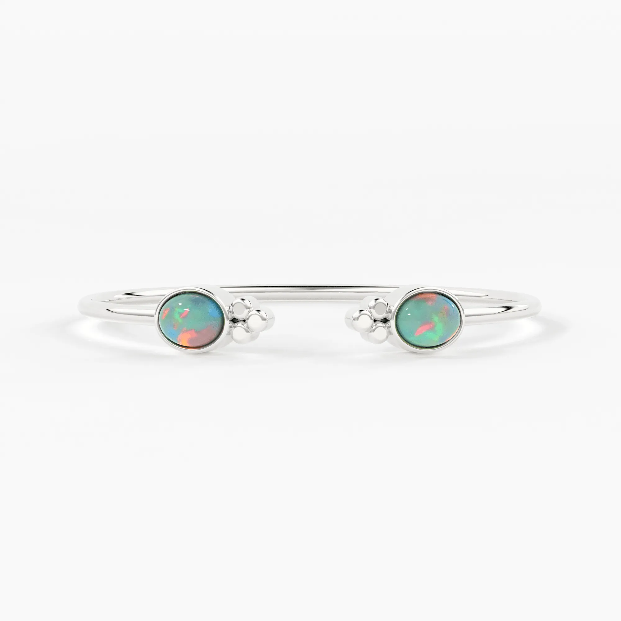 Opal Cuff Bracelet, Open Bangle Bracelet, Real Solid Gold Cuff Bracelet, Vintage Stacking Bangle, 14k Gold Bangle Bracelet